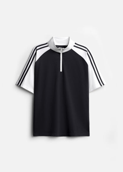 Áo Polo Raglan Mát Mềm Mại The No Style 240 Đen Trắng