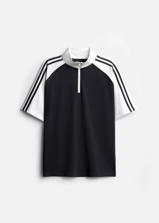 Áo Polo Raglan Mát Mềm Mại The No Style 240 Đen Trắng