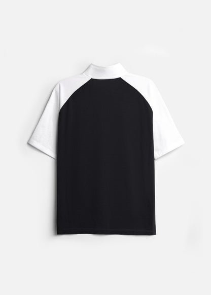 Áo Polo Raglan Mát Mềm Mại The No Style 240 Đen Trắng