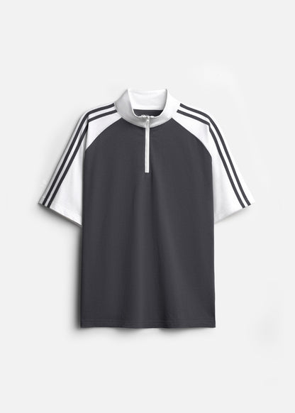 Áo Polo Raglan Mát Mềm Mại The No Style 240 Xám Trắng