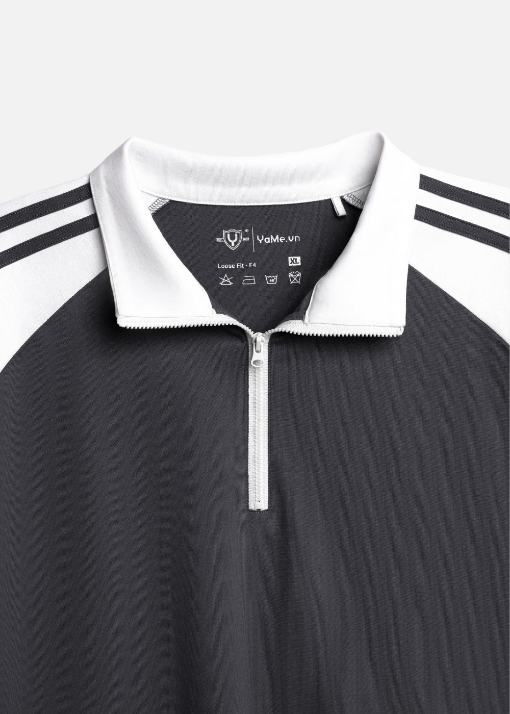 Áo Polo Raglan Mát Mềm Mại The No Style 240 Xám Trắng