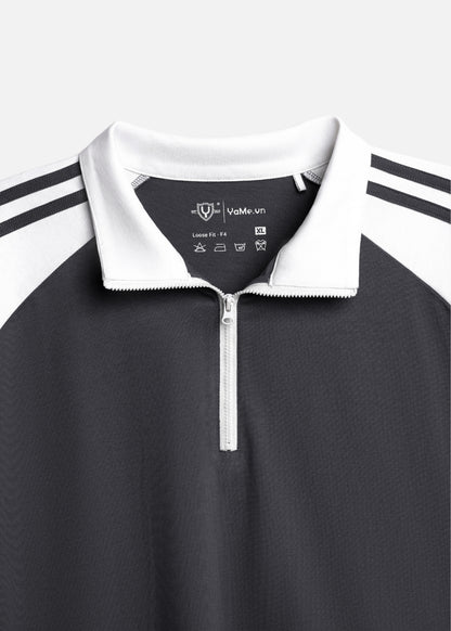 Áo Polo Raglan Mát Mềm Mại The No Style 240 Xám Trắng