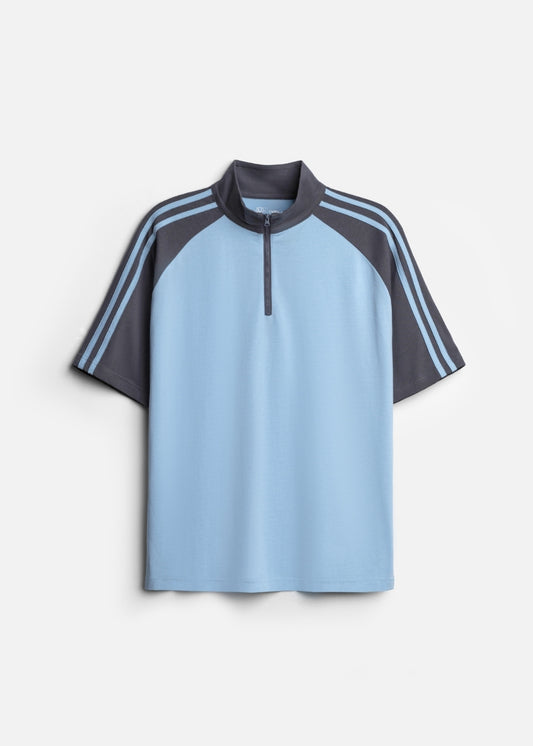 Áo Polo Raglan Mát Mềm Mại The No Style 240 Xanh Dương Xám