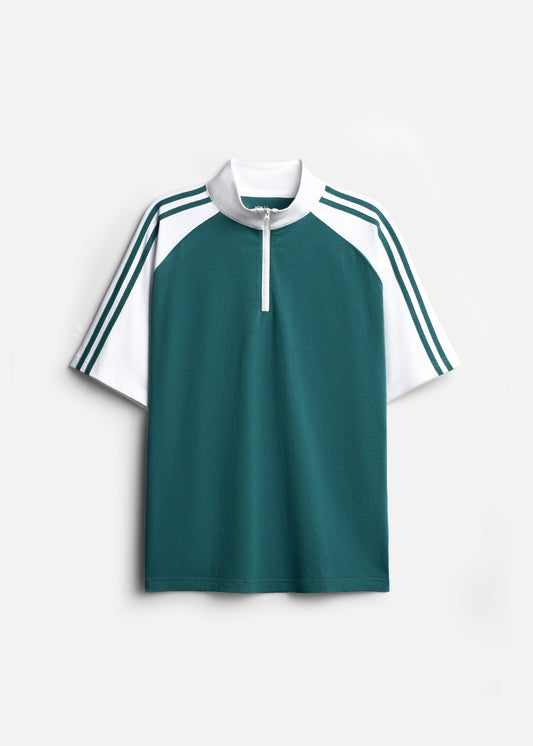 Áo Polo Raglan Mát Mềm Mại The No Style 240 Xanh Lá Trắng