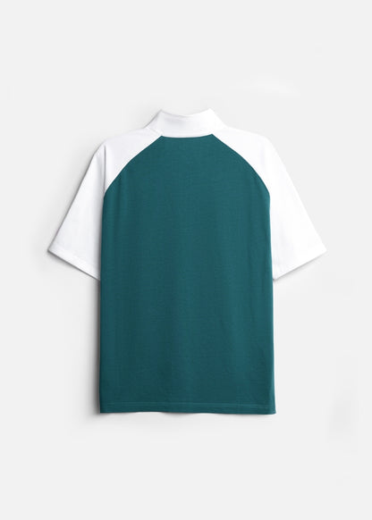 Áo Polo Raglan Mát Mềm Mại The No Style 240 Xanh Lá Trắng