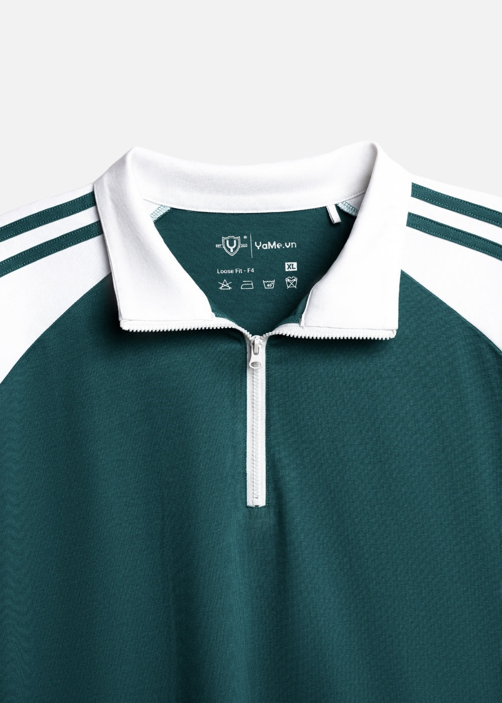 Áo Polo Raglan Mát Mềm Mại The No Style 240 Xanh Lá Trắng