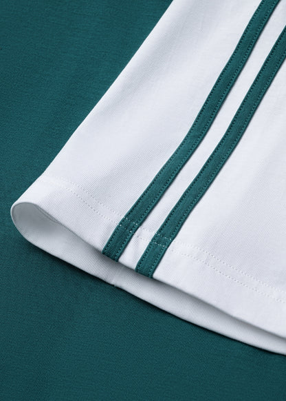 Áo Polo Raglan Mát Mềm Mại The No Style 240 Xanh Lá Trắng