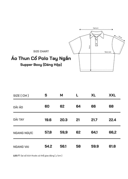 Áo Polo Sọc Boxy FlexFit™ Vải Co Giãn Túi Xếp Origami The No Style 245 Màu Đen 99 Dáng Hộp F5