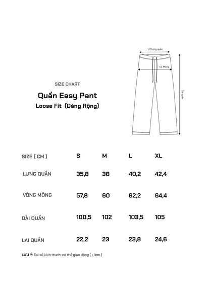 Quần Easy Pant Baggy Fit CloudTouch™ Mềm Mại Ống Cong Thoải Mái The No Style 25 Màu Đen Dáng Hộp F5