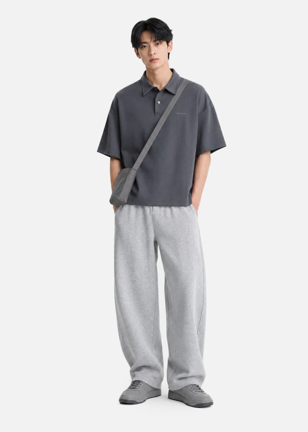 Quần Easy Pant Baggy Fit CloudTouch™ Mềm Mại Ống Cong Thoải Mái The No Style 25 Màu Xám Trắng 19 Dáng Hộp F5