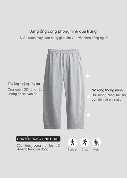 Quần Easy Pant Baggy Fit CloudTouch™ Mềm Mại Ống Cong Thoải Mái The No Style 255 Màu Đen Dáng Hộp F5