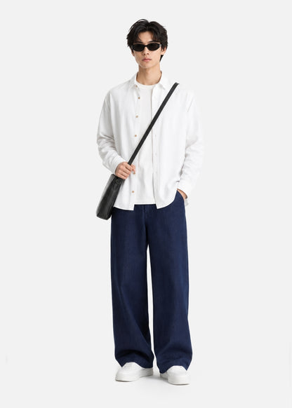 Áo Sơ Mi Tay Dài EasyCare™ Oxford Thoáng Mát Ít Nhăn The No Style 266 Màu Trắng 11 Dáng Vừa Vặn F3