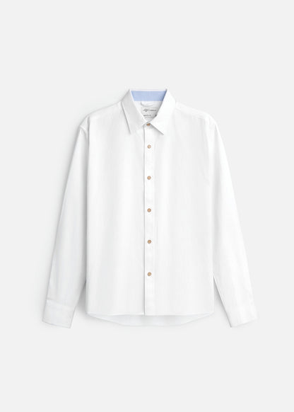 Áo Sơ Mi Tay Dài EasyCare™ Oxford Thoáng Mát Ít Nhăn The No Style 266 Màu Trắng 11 Dáng Vừa Vặn F3