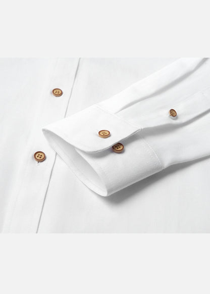 Áo Sơ Mi Tay Dài EasyCare™ Oxford Thoáng Mát Ít Nhăn The No Style 266 Màu Trắng 11 Dáng Vừa Vặn F3