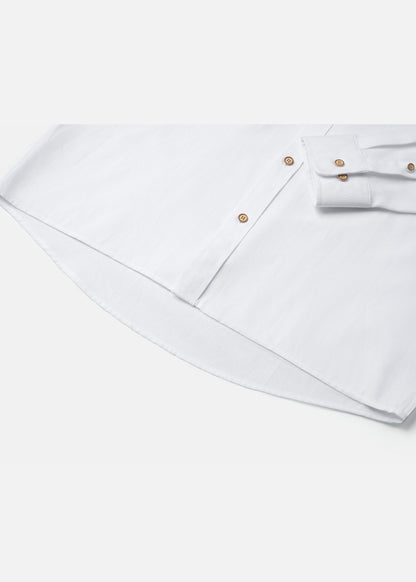 Áo Sơ Mi Tay Dài EasyCare™ Oxford Thoáng Mát Ít Nhăn The No Style 266 Màu Trắng 11 Dáng Vừa Vặn F3