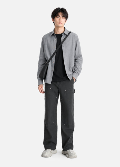 Áo Sơ Mi Tay Dài EasyCare™ Oxford Thoáng Mát Ít Nhăn The No Style 266 Màu Xám Đậm 92 Dáng Vừa Vặn F3
