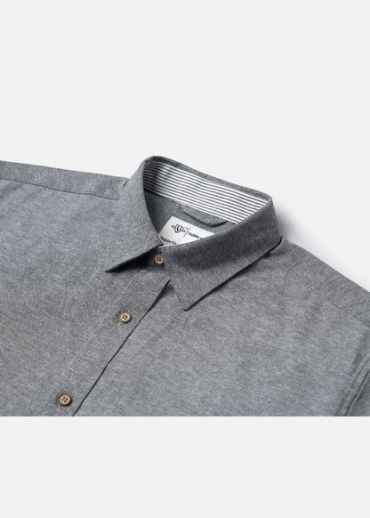 Áo Sơ Mi Tay Dài EasyCare™ Oxford Thoáng Mát Ít Nhăn The No Style 266 Màu Xám Đậm 92 Dáng Vừa Vặn F3