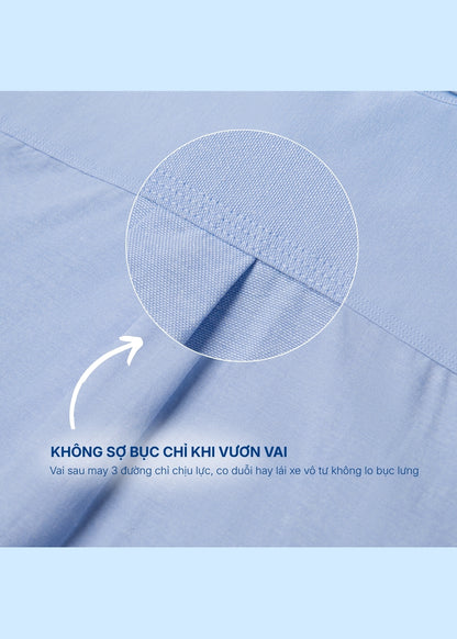 Áo Sơ Mi Tay Dài EasyCare™ Oxford Thoáng Mát Ít Nhăn The No Style 266 Màu Trắng 11 Dáng Vừa Vặn F3