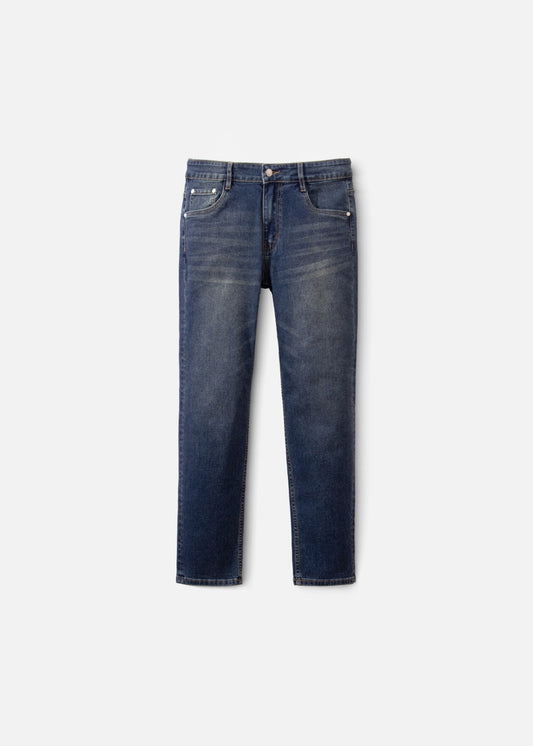 Quần Jean Wash Nhẹ FlexFit™ Co Giãn Đa Chiều Vận Động Thoải Mái The Original 028 Màu Xanh Dương Tối Dáng Ôm Vừa F2
