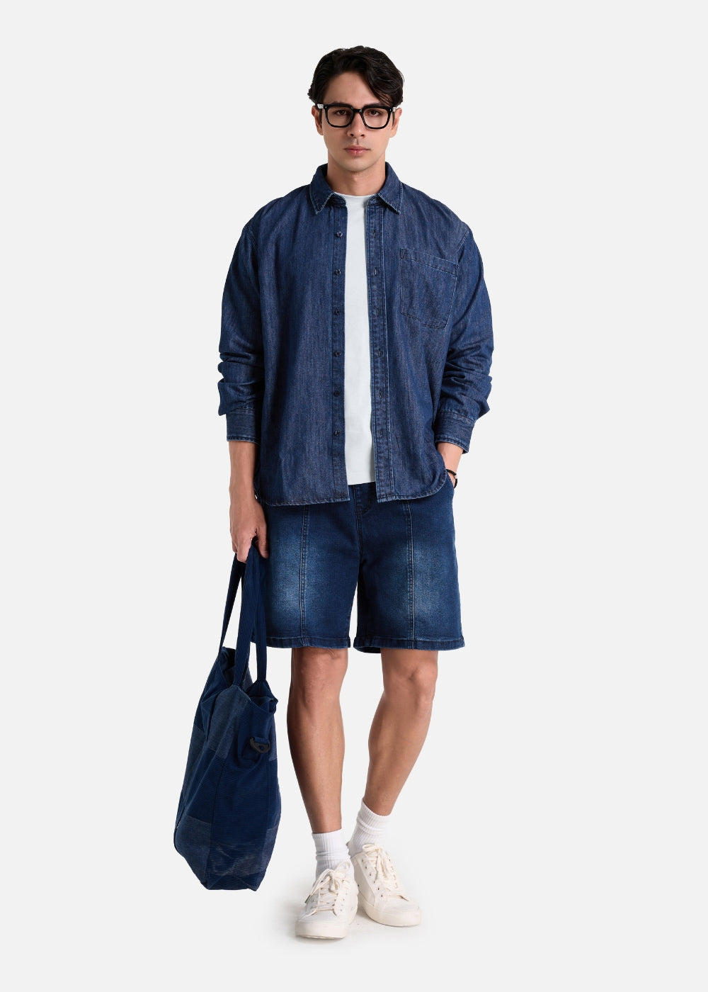 Áo Sơ Mi Khoác Jean DurableTex™ Dày Dặn Đứng Dáng The Original 051 Màu Xanh Dương Dáng Rộng Rãi F4