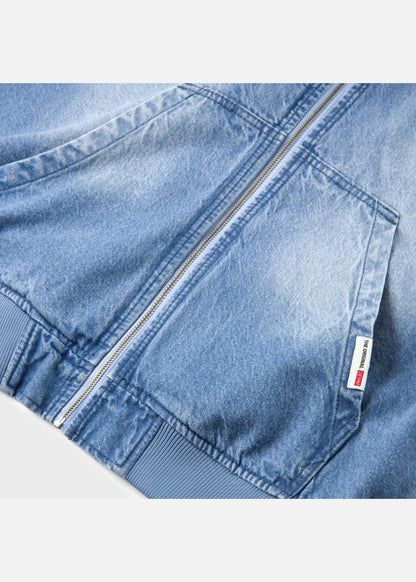 Áo Khoác Jean Bụi Bặm DurableTex™ Nón Rộng Chống Nắng The Original 052 Màu Xanh Dương Nhạt Dáng Rộng Rãi F4