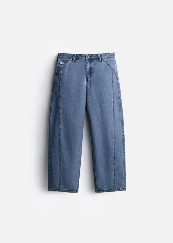 Quần Jeans Baggy Fit DurableTex™ Ống Cong 3D Giải Phóng Đôi Chân The Original 053 Màu Xanh Jean 87 Dáng Siêu Rộng F5