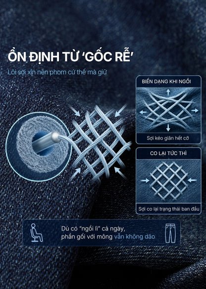 Quần Jeans Regular Fit CloudTouch™ Mặt Vải Êm Ái Giữ Phom Chuẩn The Original 057 Màu Xanh Dương Đậm Dáng Vừa Vặn F3