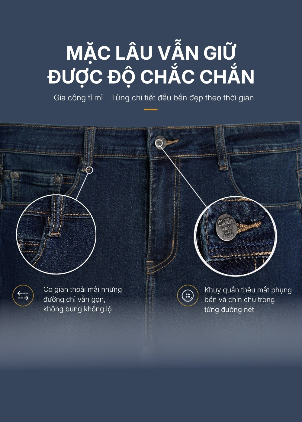 Quần Jeans Regular Fit CloudTouch™ Mặt Vải Êm Ái Giữ Phom Chuẩn The Original 057 Màu Xanh Dương Đậm Dáng Vừa Vặn F3