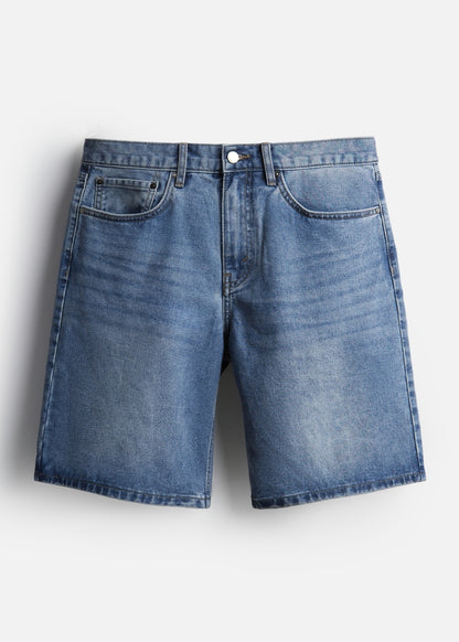 Quần Short Jeans DurableTex™ Mềm Lưng Cong Chống Hở The Original 059 Màu Xanh Jean 87 Dáng Vừa Vặn F3
