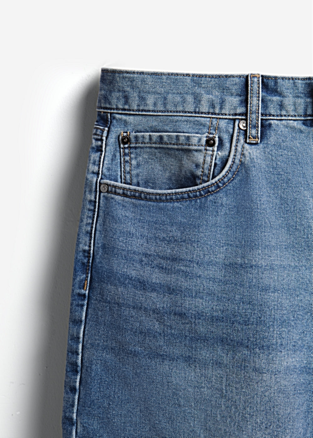 Quần Short Jeans DurableTex™ Mềm Lưng Cong Chống Hở The Original 059 Màu Xanh Jean 87 Dáng Vừa Vặn F3