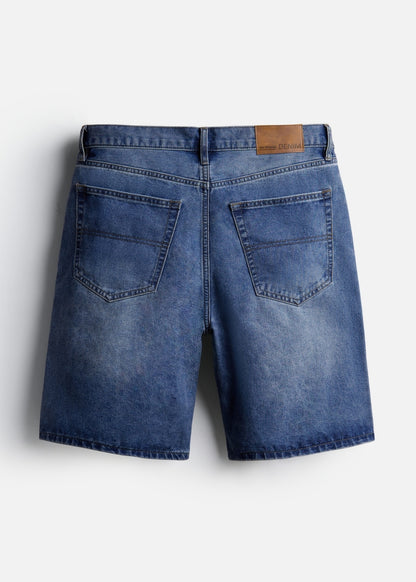 Quần Short Jeans DurableTex™ Mềm Lưng Cong Chống Hở The Original 059 Màu Xanh Jean 88 Dáng Vừa Vặn F3