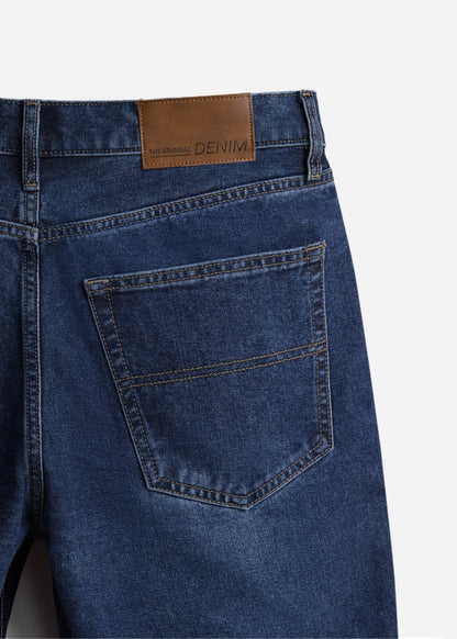 Quần Short Jeans DurableTex™ Mềm Lưng Cong Chống Hở The Original 059 Màu Xanh Jean 88 Dáng Vừa Vặn F3