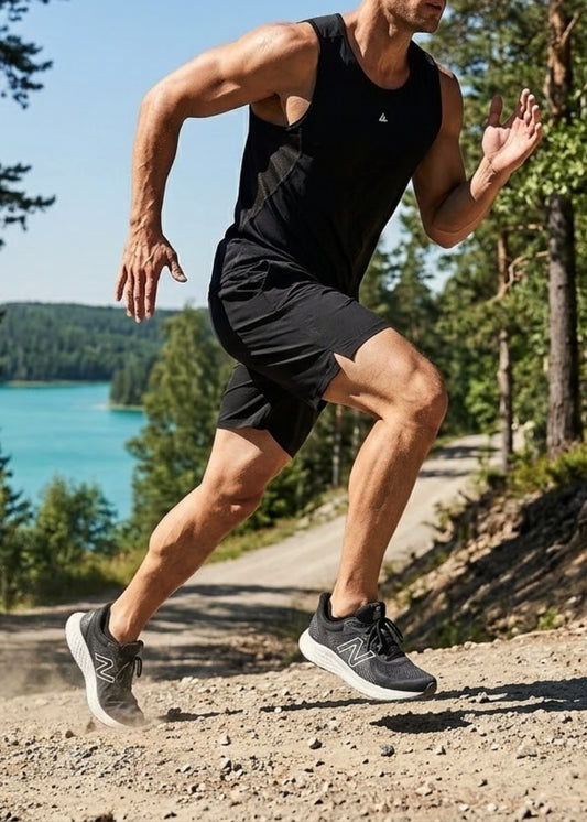 Quần Đùi Thể Thao 9 Inch FlexFit™ Đáy Thông Minh, Đai Vắt Khăn Tiện Lợi The Trainer 017 Màu Đen Dáng Vừa Vặn F3
