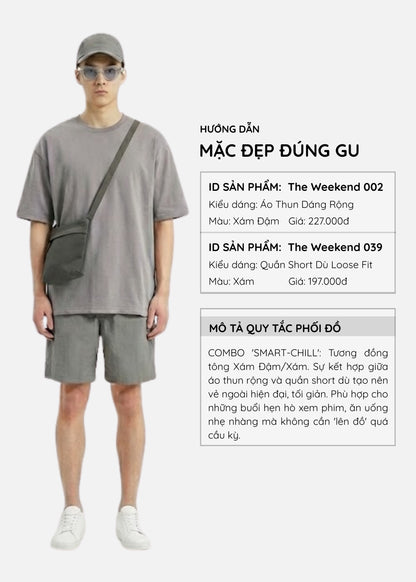 Quần Short Dù Siêu Nhẹ Trượt Nước The Weekend 039 Xám