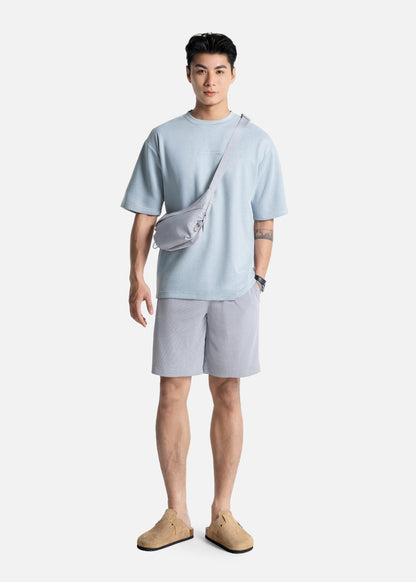 Quần Short Thun Waffle Thoáng Khí The Weekend 040 Xám Nhạt