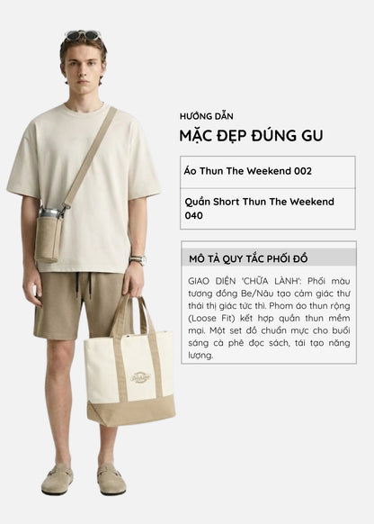 Áo Thun Mịn Như Nhung CloudTouch™ Mặc Siêu Êm The Weekend 002 Màu Be Dáng Rộng Rãi F4