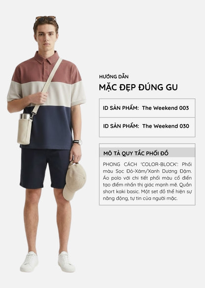 Áo Polo Pique Mềm Mịn Thoáng Khí The Weekend 003 Đỏ Xám