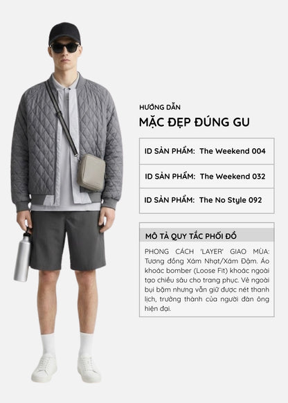 Áo Khoác Bomber Thông Minh 2 In 1 The Weekend 004 Xám Nhạt
