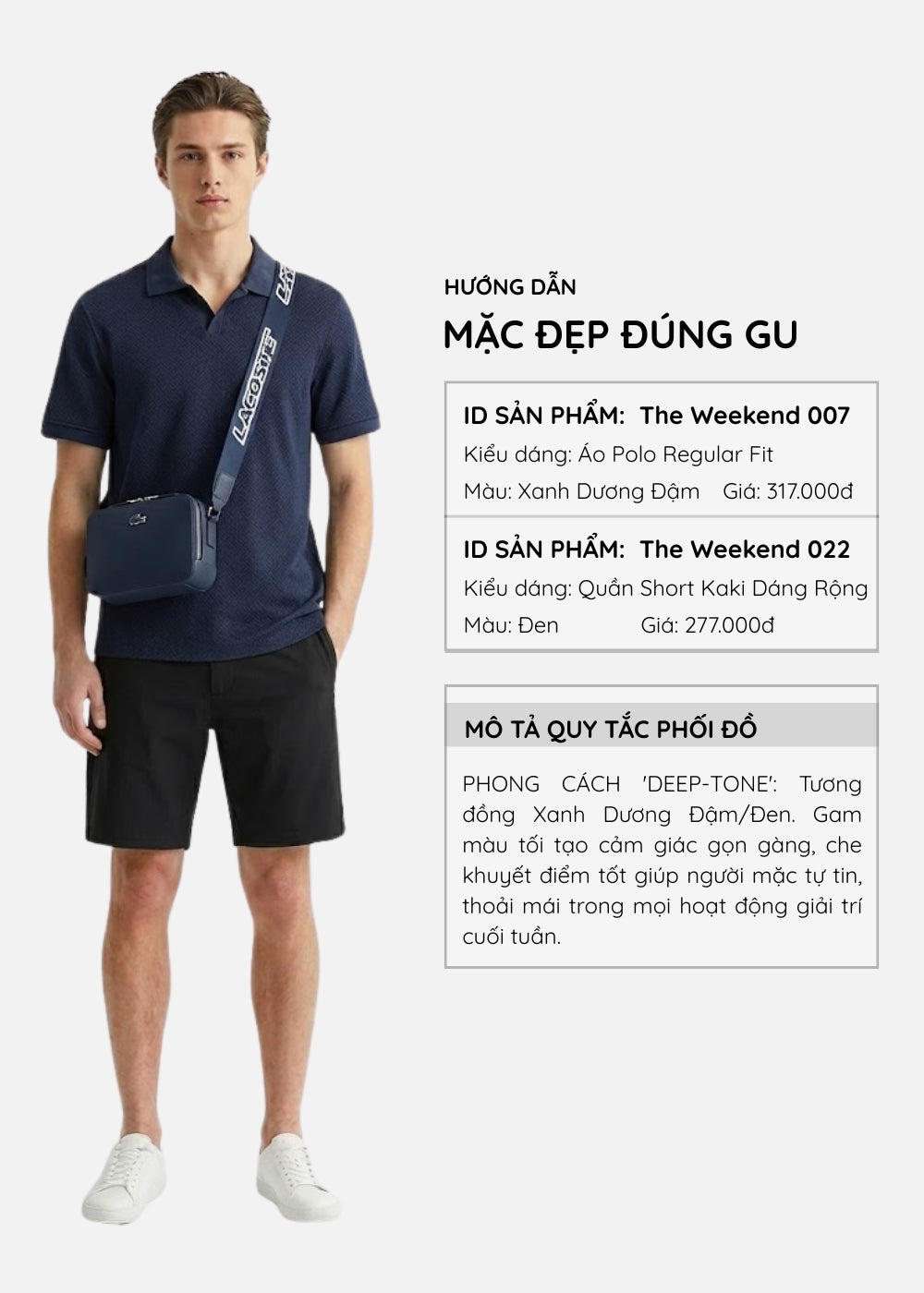 Áo Polo Co Giãn Thoáng Khí The Weekend 007 Xanh Dương Đậm