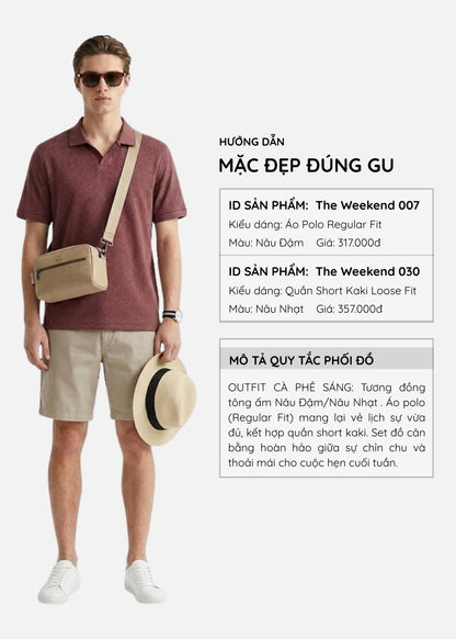 Áo Polo Co Giãn Thoáng Khí The Weekend 007 Nâu Đậm