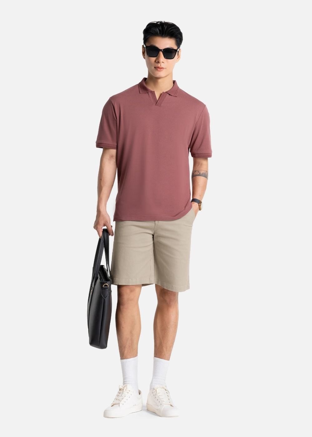 Áo Polo Co Giãn Thoáng Khí The Weekend 007 Nâu Đậm