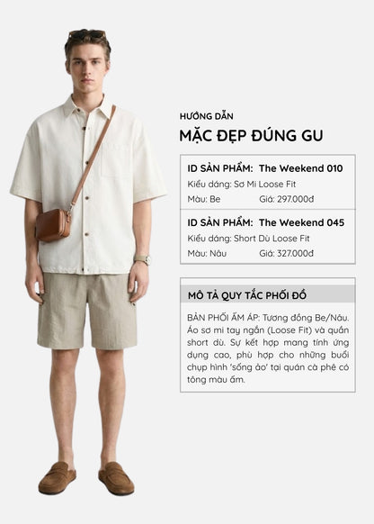 Quần Short Dù Siêu Nhẹ Trượt Nước The Weekend 045 Nâu