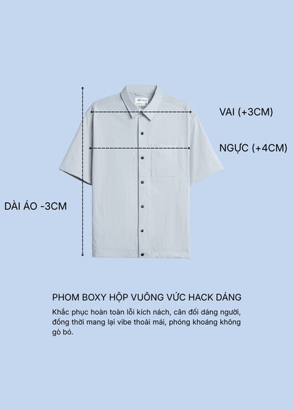 Áo Sơ Mi Tay Ngắn Bền Mềm Mịn The Weekend 010 Xám Nhạt