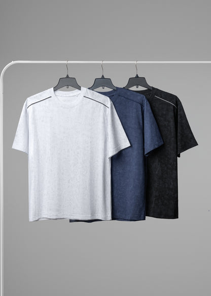 Áo Thun Thoáng Mát Vải Hiệu Ứng Loang The Weekend 027 Trắng