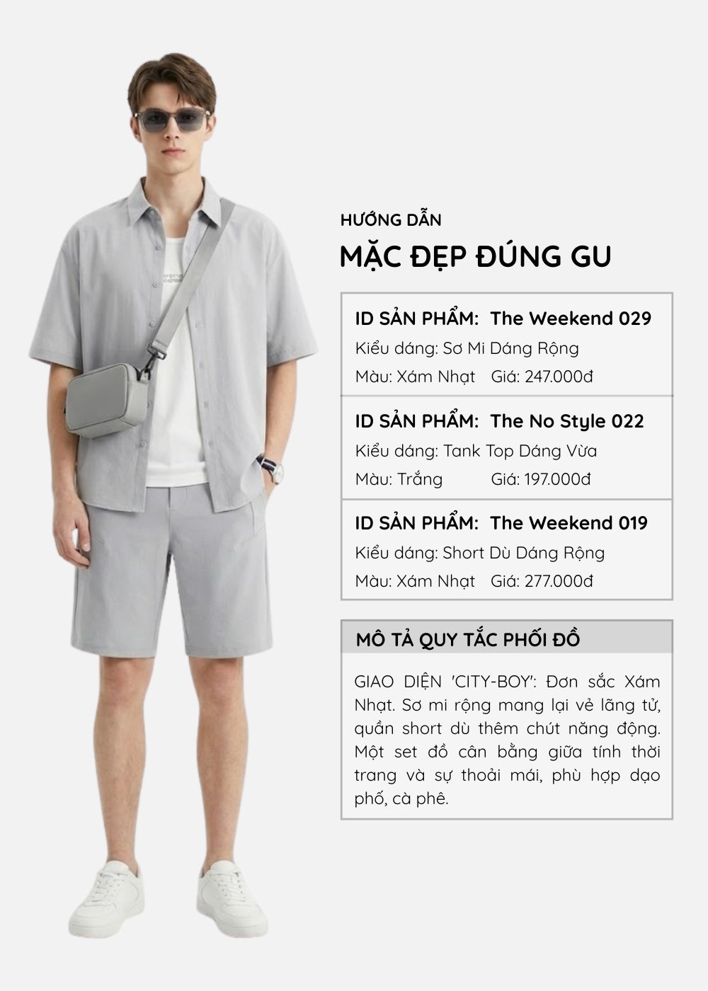 Quần Short Dù Co Giãn The Weekend 019 Xám Nhạt