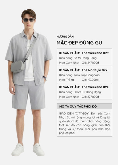 Quần Short Dù Co Giãn The Weekend 019 Xám Nhạt