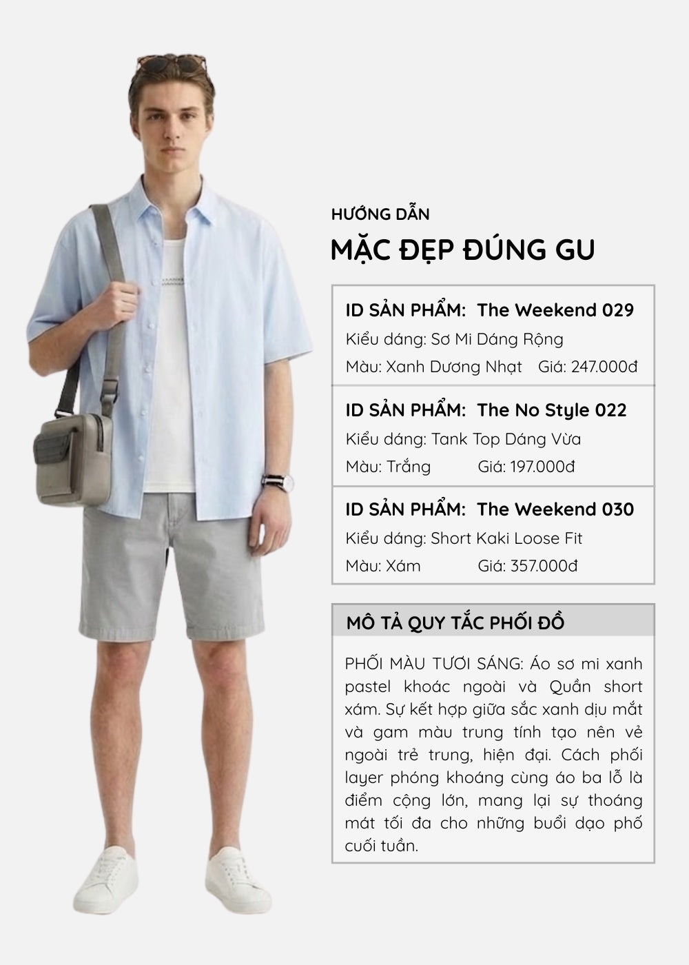 Áo Sơ Mi Tay Ngắn Thoáng Khí Ít Nhăn The Weekend 029 Xanh Dương Nhạt