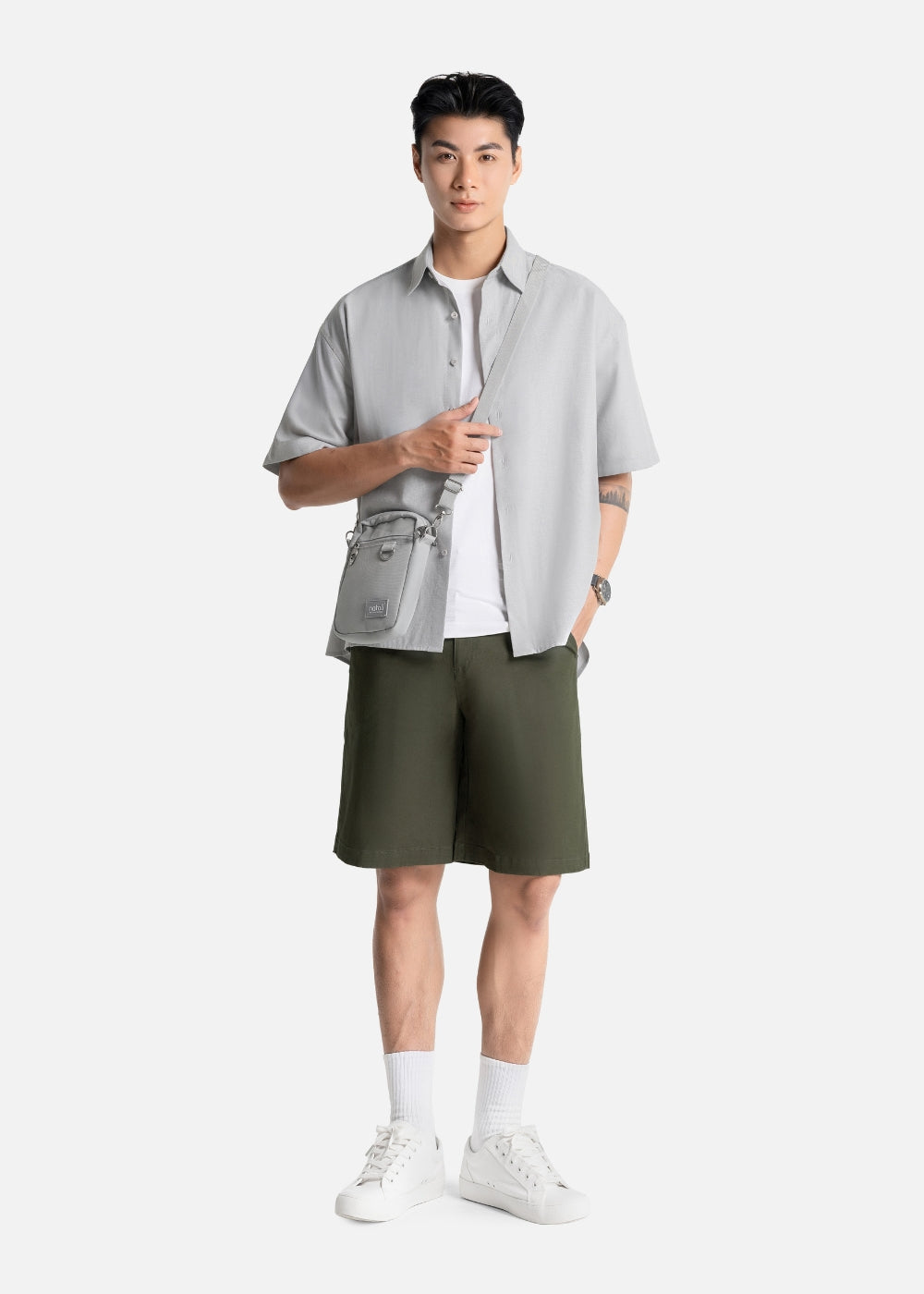 Áo Sơ Mi Tay Ngắn Thoáng Khí Ít Nhăn The Weekend 029 Xám