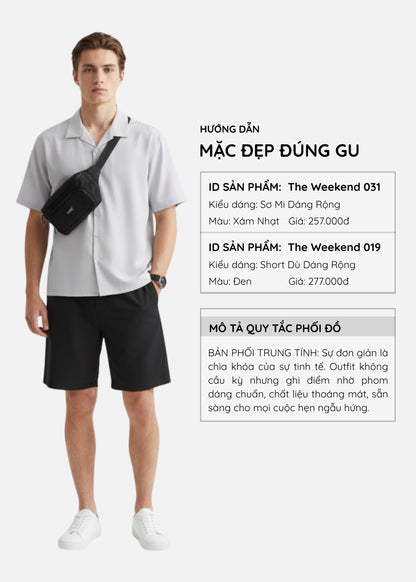 Áo Sơ Mi Tay Ngắn Nhẹ Bền The Weekend 031 Xám Nhạt