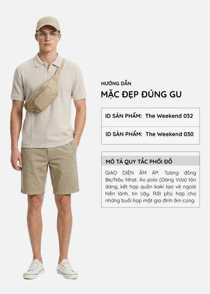 Áo Thun Polo Mesh Jacquard Thoáng Khí The Weekend 032 Be